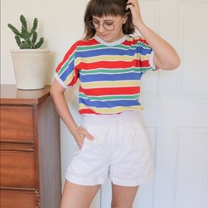 🌈 RAINBOW striped vintage knit women’s top